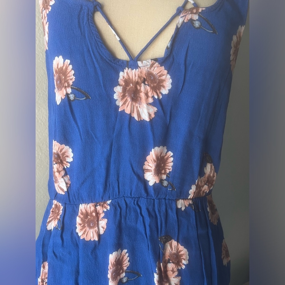 Women's Size L Blue Floral Sleeveless dress - Picture 4 of 8